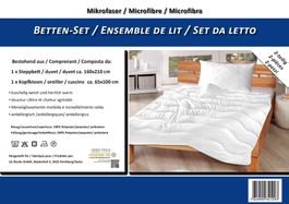 Duvet Bettenset mit Kissen 160x210 cm + 65x100 cm