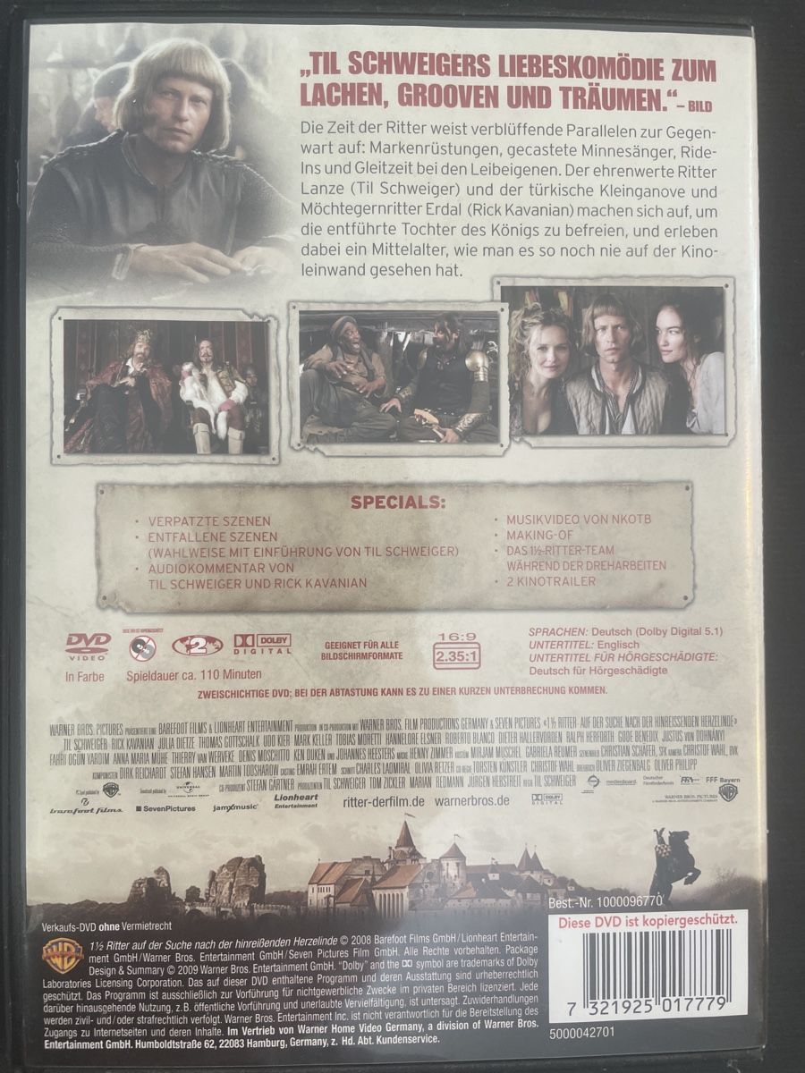 Tutti i DVDs: 1 1/2 Ritter, mit Til Schweiger und Thomas Gotschalk – Usato da Winterthur venduto da machmaschine 1