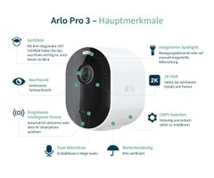 Arlo Pro 3 NEU 1x Kamera 2K Video Videoüberwachung + Nacht
