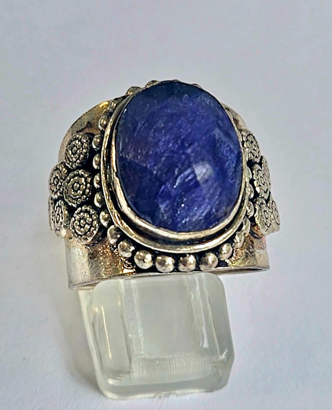 Anelli: Ring Silber mit blauem facettiertem Safir – Nuovo (secondo la descrizione) da Zürich venduto da adriben 2