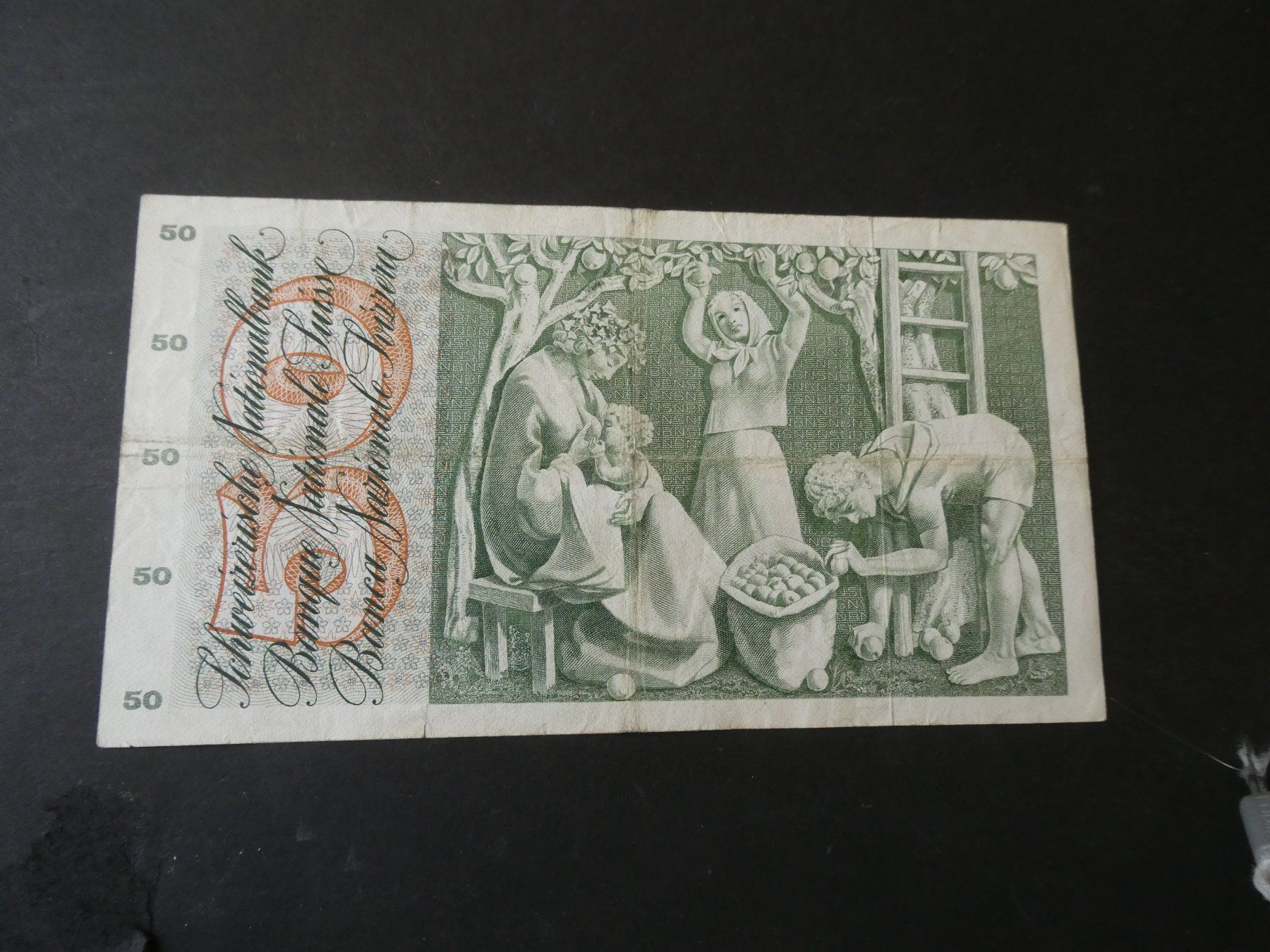 Banknoten: Schweiz 1973, 50 Franken – Gebraucht aus Hinterforst von Rohusri 1