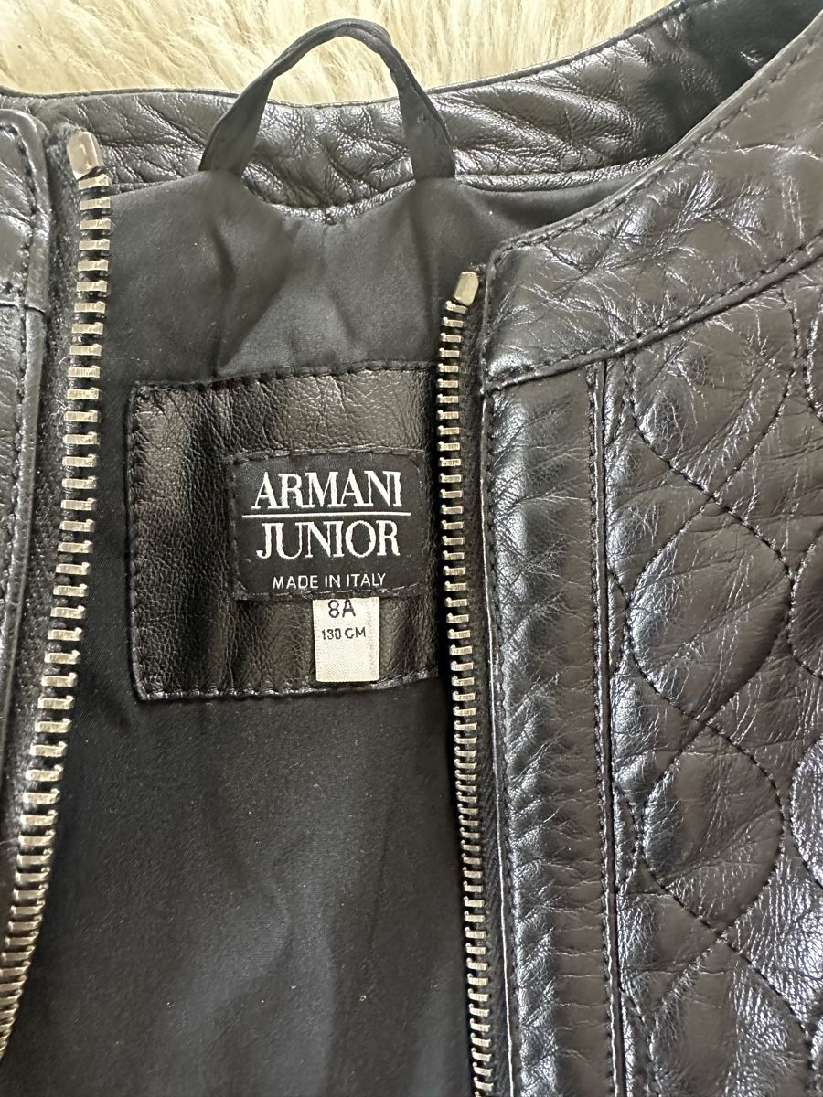 Armani Giacche & Cappotti: Armani Junior leather bomber jacket Sz 8A – Usato da Versoix venduto da oksabb 1