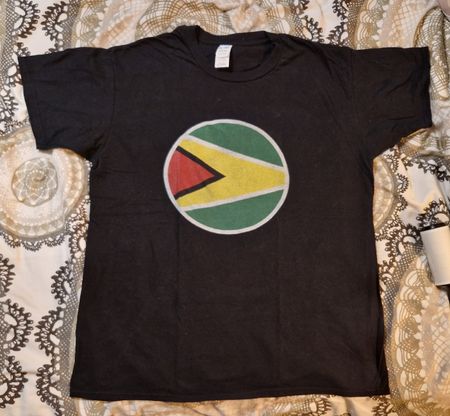 Guyana Flaggen T-Shirt Gr. XL, schwarz, Baumwolle