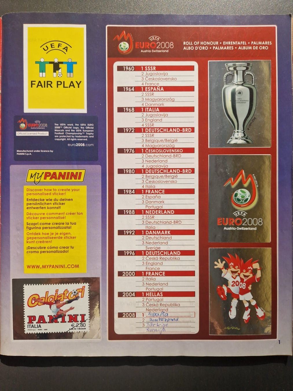 Panini Sammelbilder & Trading cards: Panini Euro 2008 Austria-Schweiz – Gebraucht aus Ruggell von whuizinga 1