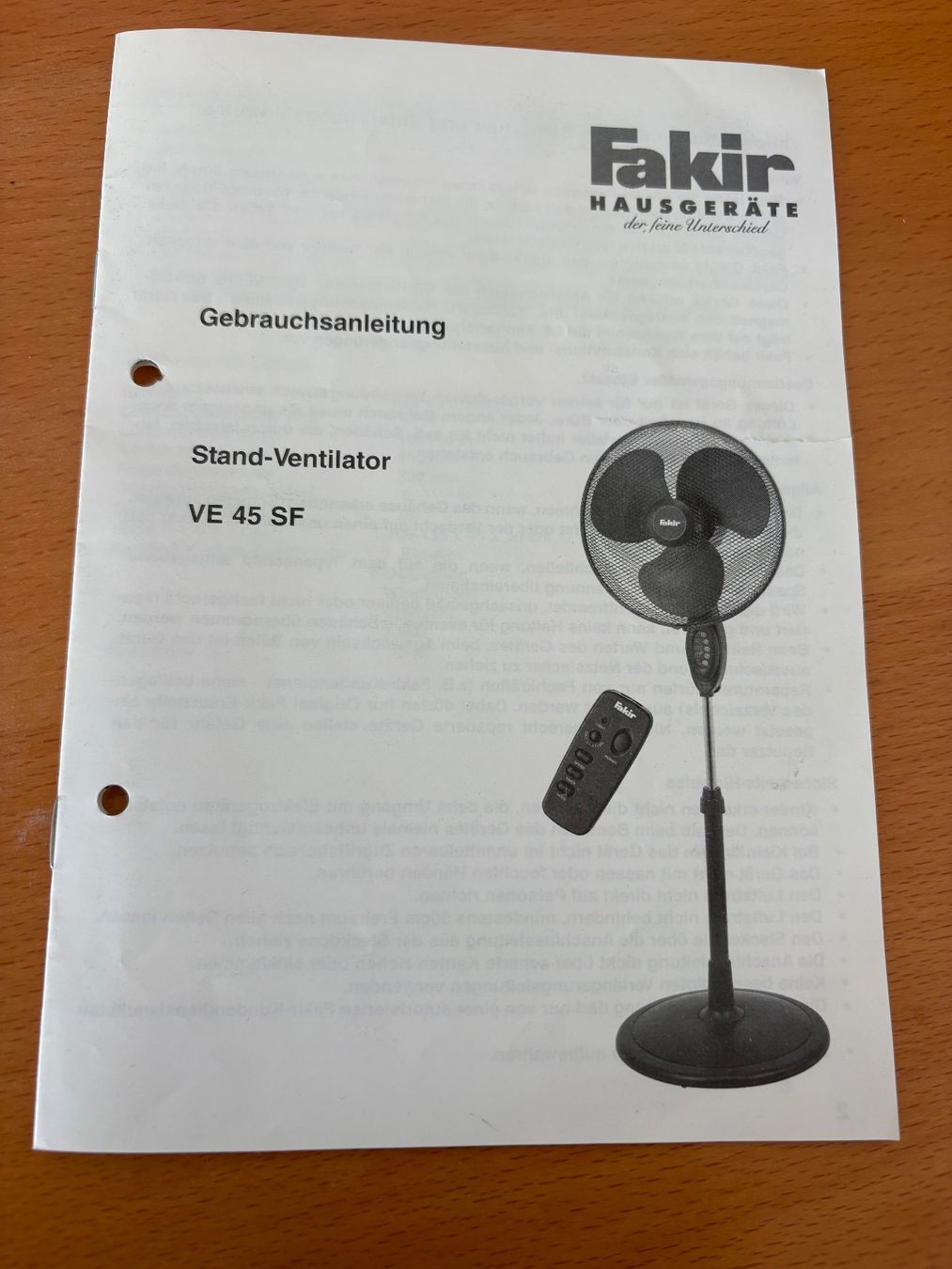 Ventilatoren: Stand-Ventilator FAKIR VE 45 SF – Gebraucht aus Hombrechtikon von Rosi1970 3