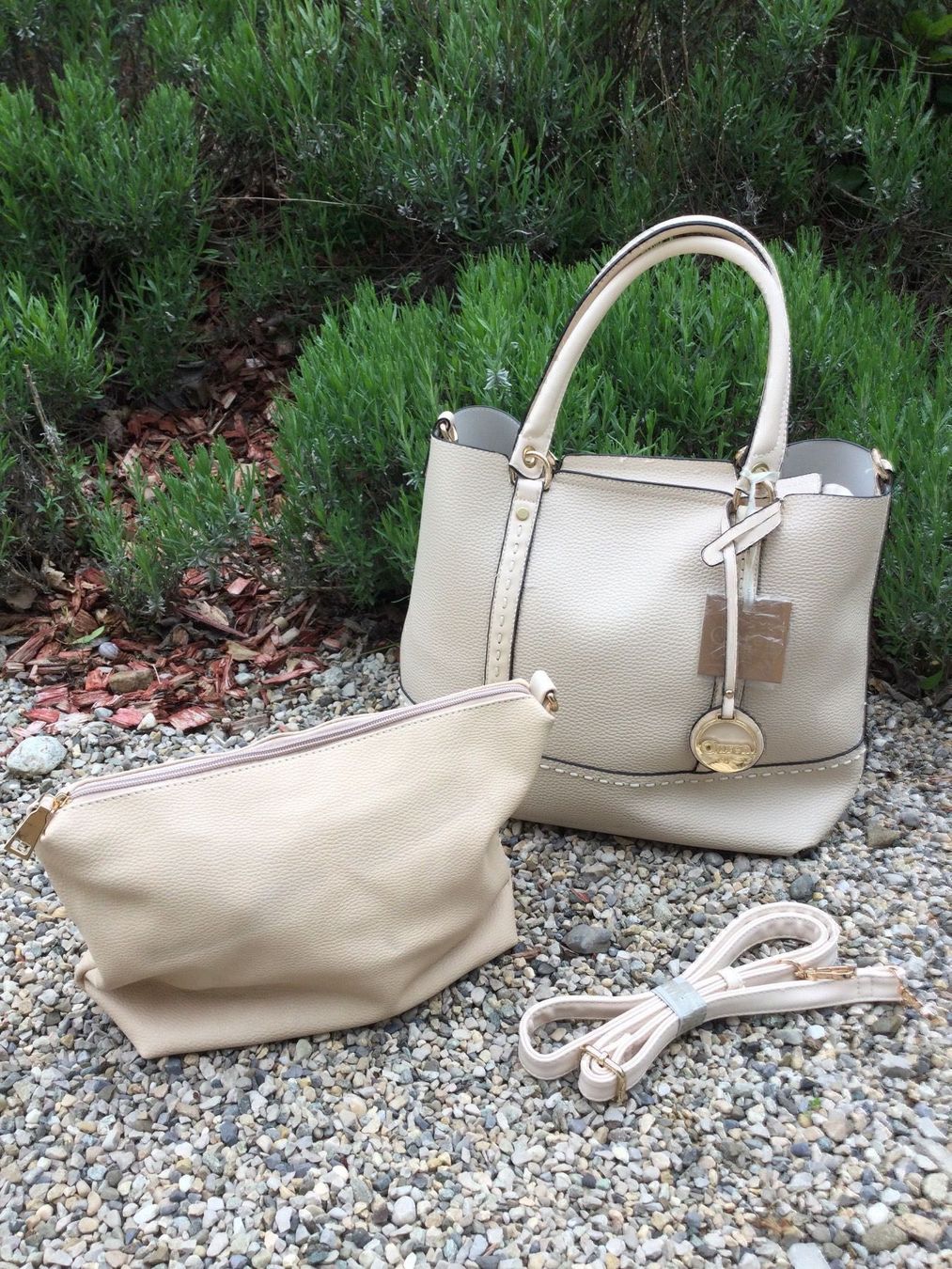Taschen für Damen: Sac à main + Pochette beige clair AUREN – Neu und originalverpackt aus Agiez von chouchanelle 2