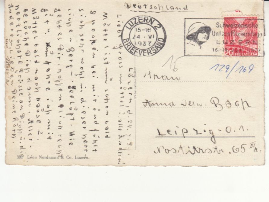 Cartes postales: Luzern 1937 – D'occasion à Bürglen TG par StampGraf 1