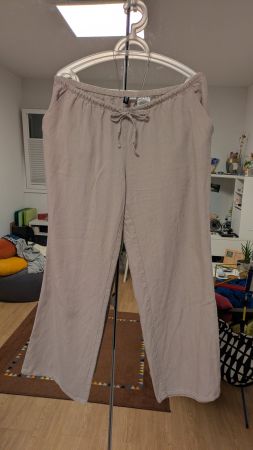 Pantaloni donna H&M beige cotone taglia L