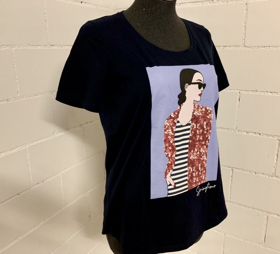 T-shirt: Kenny S. Navy Damen Print – Usato da Baden venduto da Tiffany6878 1