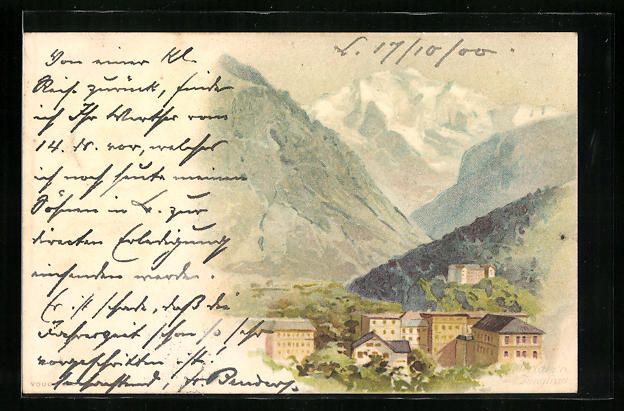 Cartoline postali: Interlaken, Teilansicht mit Jungfrau – Usato da Berlin venduto da bartko-reher