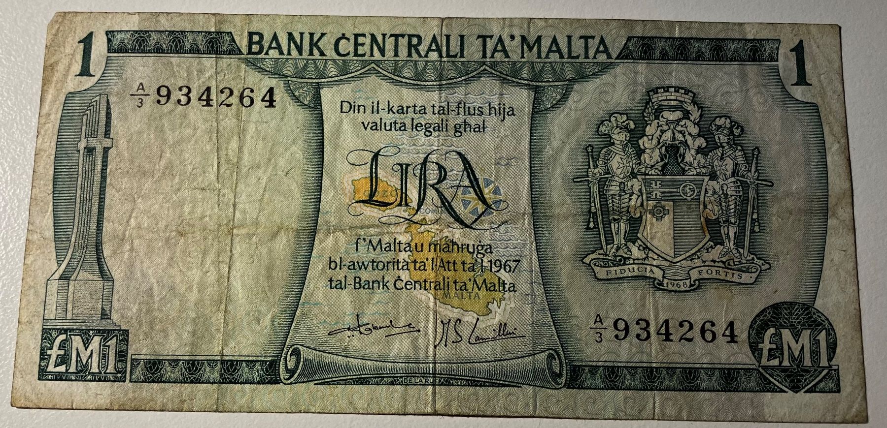 Banconote: Malta 1 Lira 1967 – Usato da Algetshausen venduto da Carrhard
