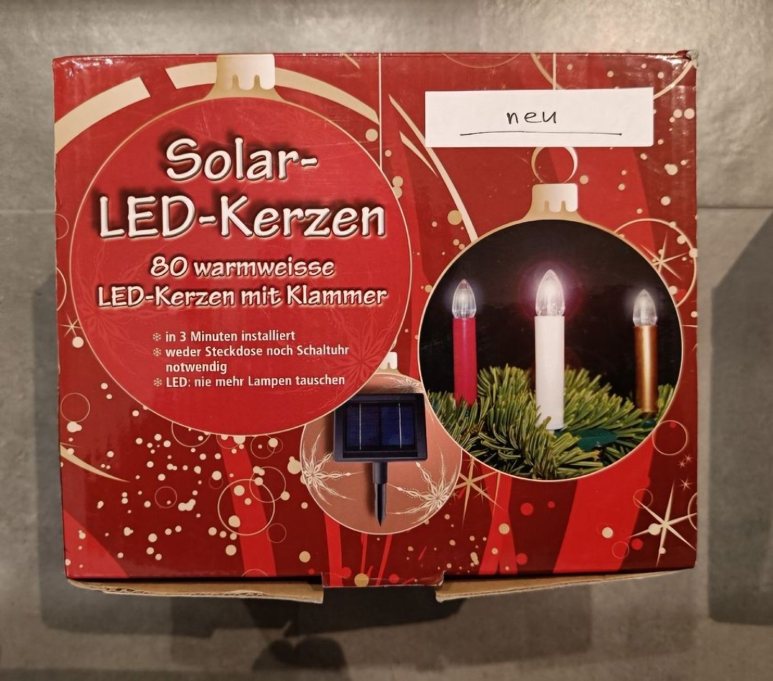 Ghirlande e barre luminose: Solar LED-Kerzen 16m  "Neu" – Nuovo e nell'imballaggio originale da Uster venduto da esko.swiss