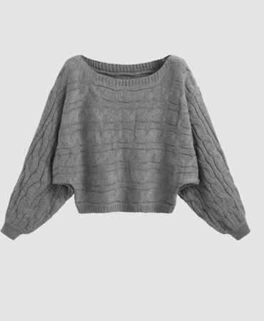 Pull en tricot, torsades gris neuf Taille 46