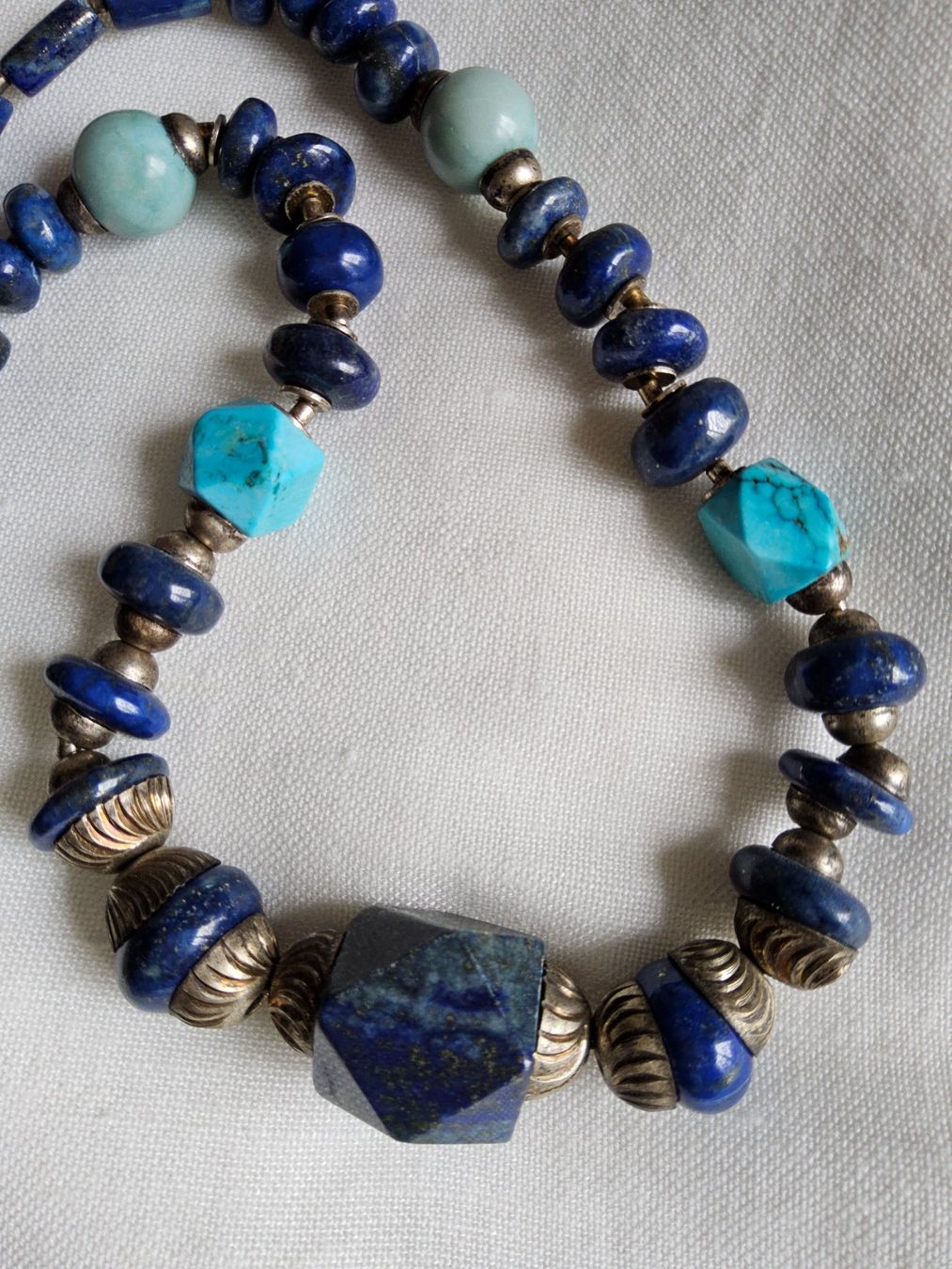 Ketten: Wunderschöne Türkis Lapislazuli Silber Halskette Collier – Gebraucht aus Zürich von SciTec 7
