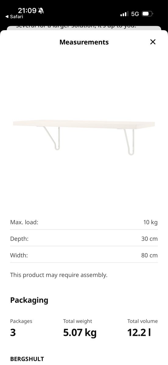 Scaffali: Wall Shelf BERGHULT White 80x30 cm – Usato da Stäfa venduto da CharlotteJB 3