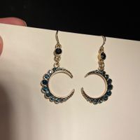 Mond- Ohrringe, Modeschmuck, dunkelblau