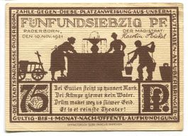 Notgeld "75 Pfennig. Paderborn 1921"