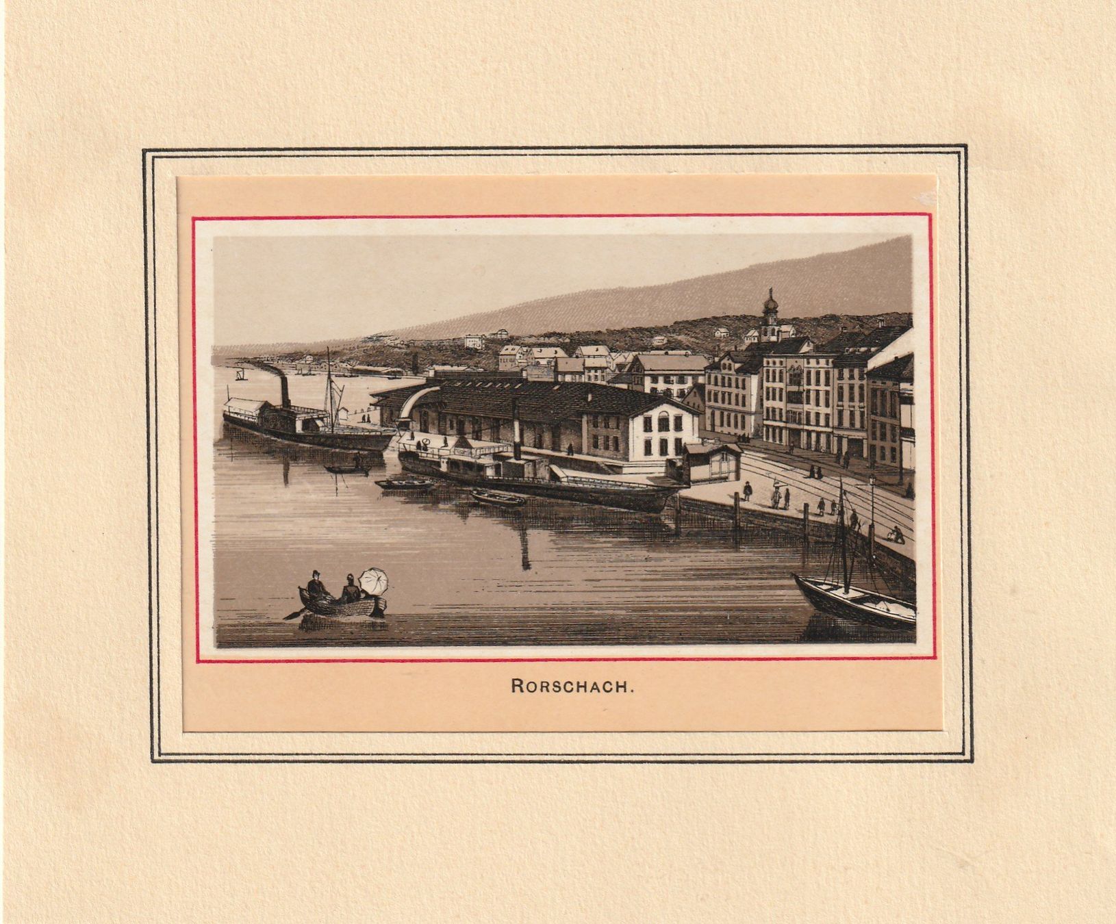 Cartoline postali: Chromo-Litho Rorschach Hafen ca. 1890 – Usato da Rorschacherberg venduto da fratovi2