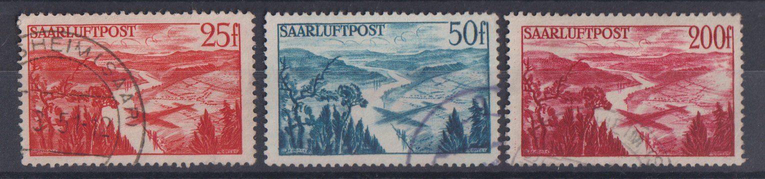 Tutti i francobolli: Saarland 1948: 3 Flugpostwerte – Usato da Eschlikon TG venduto da PhilCon