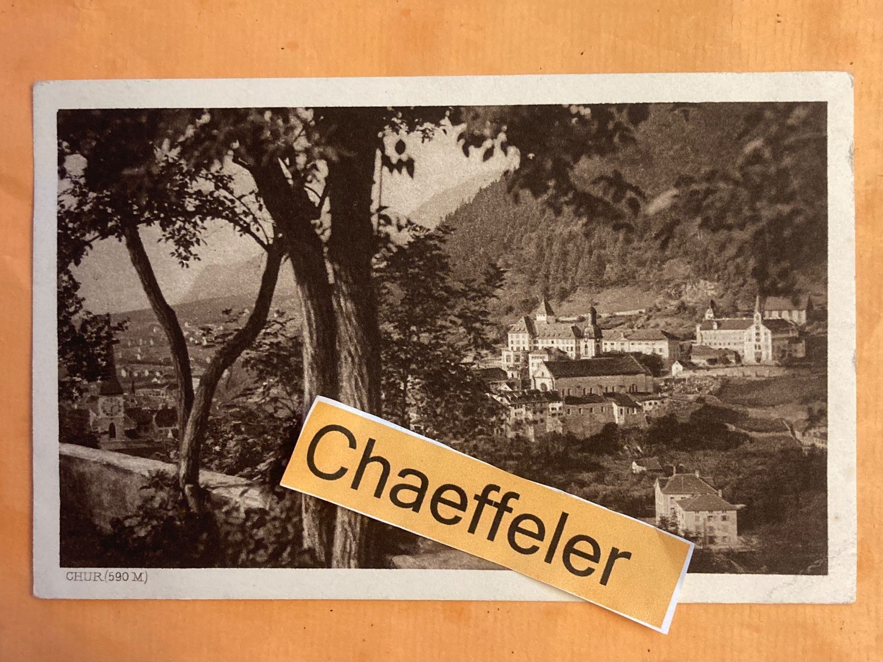 Cartoline postali: 1921 Chur (590M) – Usato da Zürich venduto da Chaeffeler