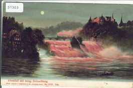 Rheinfall mit beng. Beleuchtung - Litho