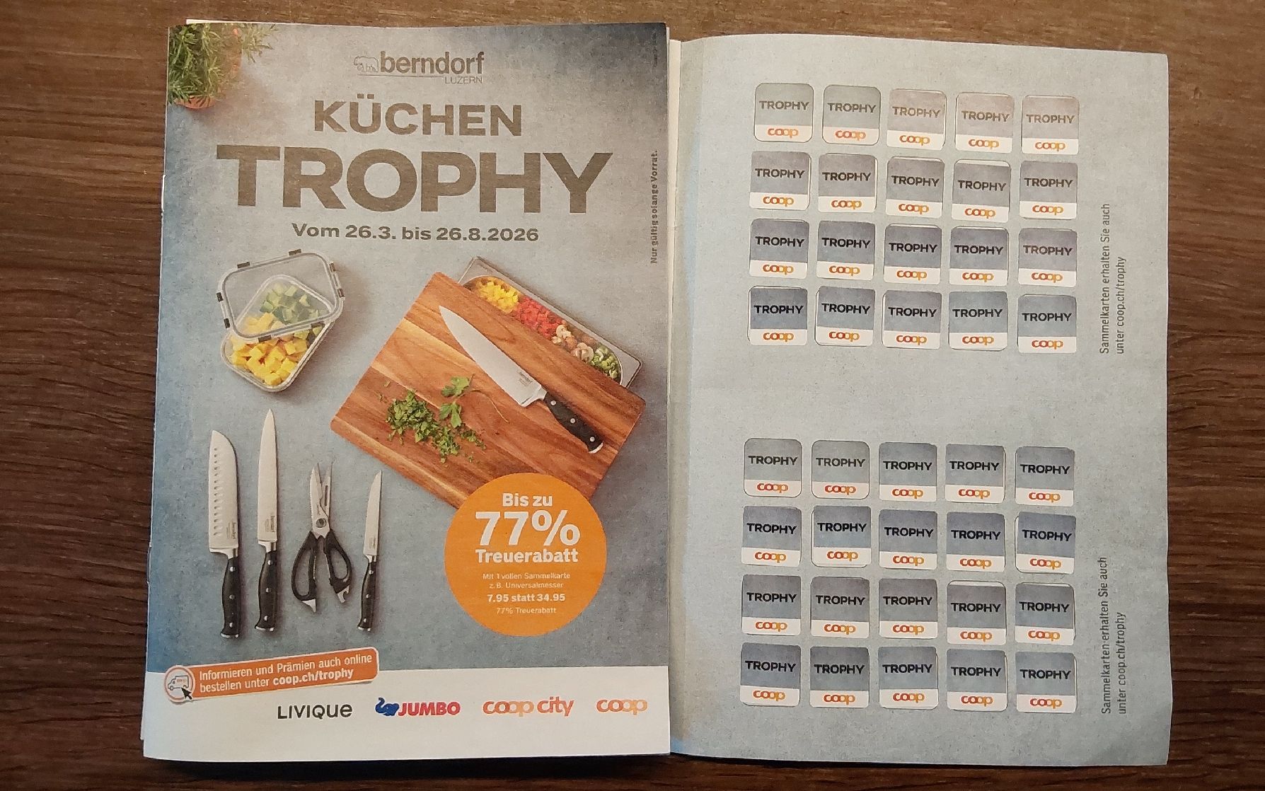 Coop Sammelmarken & -punkte: 8 volle Karten coop Trophy – Neu (gemäss Beschreibung) aus Köniz von scopello12
