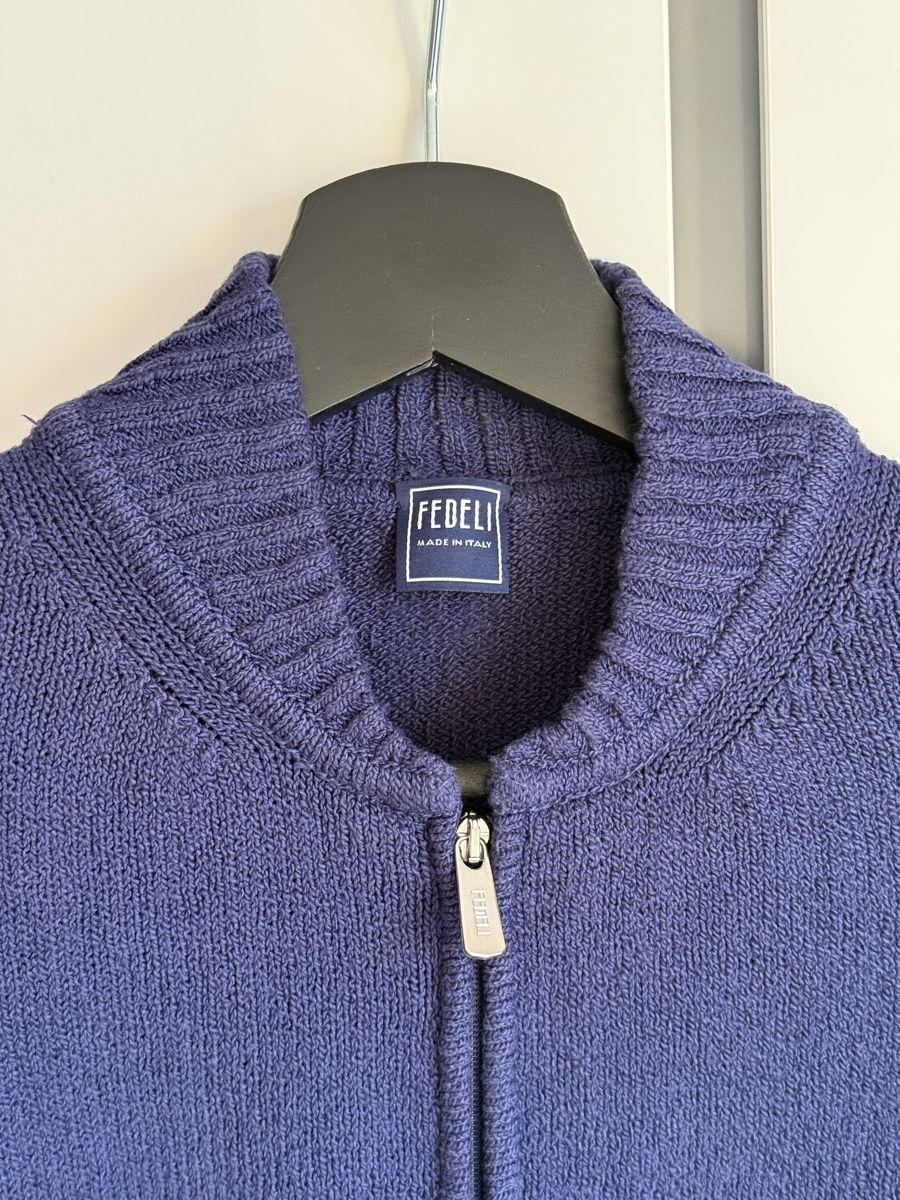 Maglioni & Felpe: Fedeli Navy Zip Cardigan – Usato da Genève venduto da luc_5q8p 1