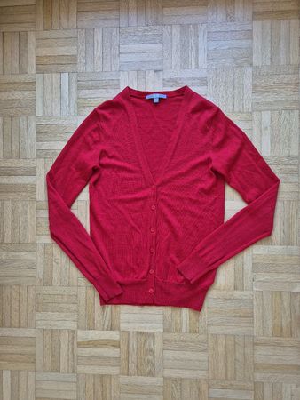Pulli Cardigan Uniqlo rot dünn