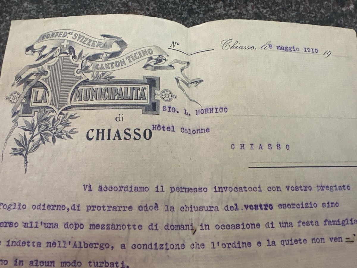 Ansichtskarten: Albergo Colonne Chiasso 1910 – Gebraucht aus Morbio Inferiore von Ecod 1
