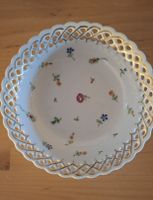 Zierteller, kl. Porzellanschale mit Blumenmuster, Goldrand
