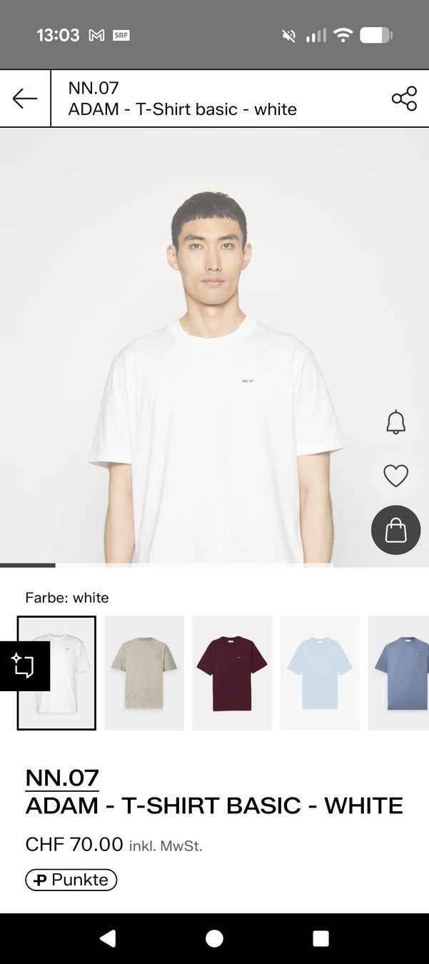 T-shirt: NN.07 Tshirt Adam Weiss Grösse S – Usato da Zürich venduto da Hedkandi 6