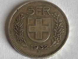 Pièce de 5 francs en argent 1932