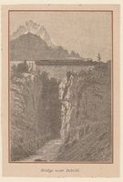 Intschi  UR   :   altes Bild mit Eisenbahn über Brücke