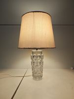 Glaslampe mit Stoffschirm, Vintage. (nov318)