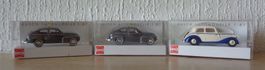 Busch 43918 und 41442, 2 x Volvo (Taxi) + Mercedes, H0