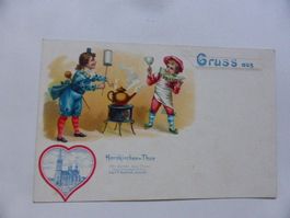 Werbe-Litho,Gruss aus..,Thee-Zeremonie,Import,C.F.Schmidt,ZH