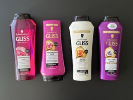 Neu 4× Schwarzkopf GLISS Shampoo & Spülung
