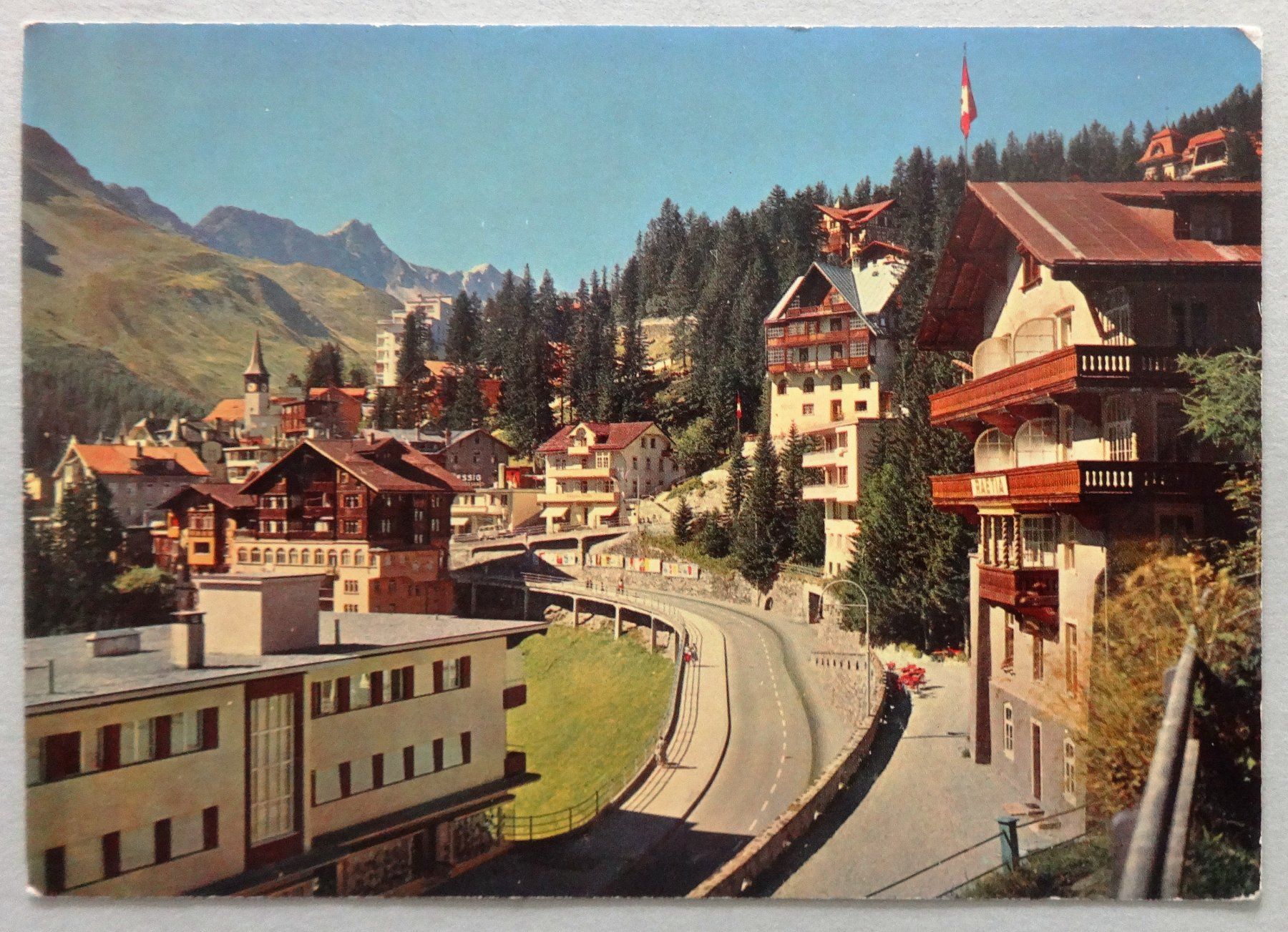 Ansichtskarten: Arosa 1800 m, Dorfstrasse – Gebraucht aus Fétigny von Billy2miny