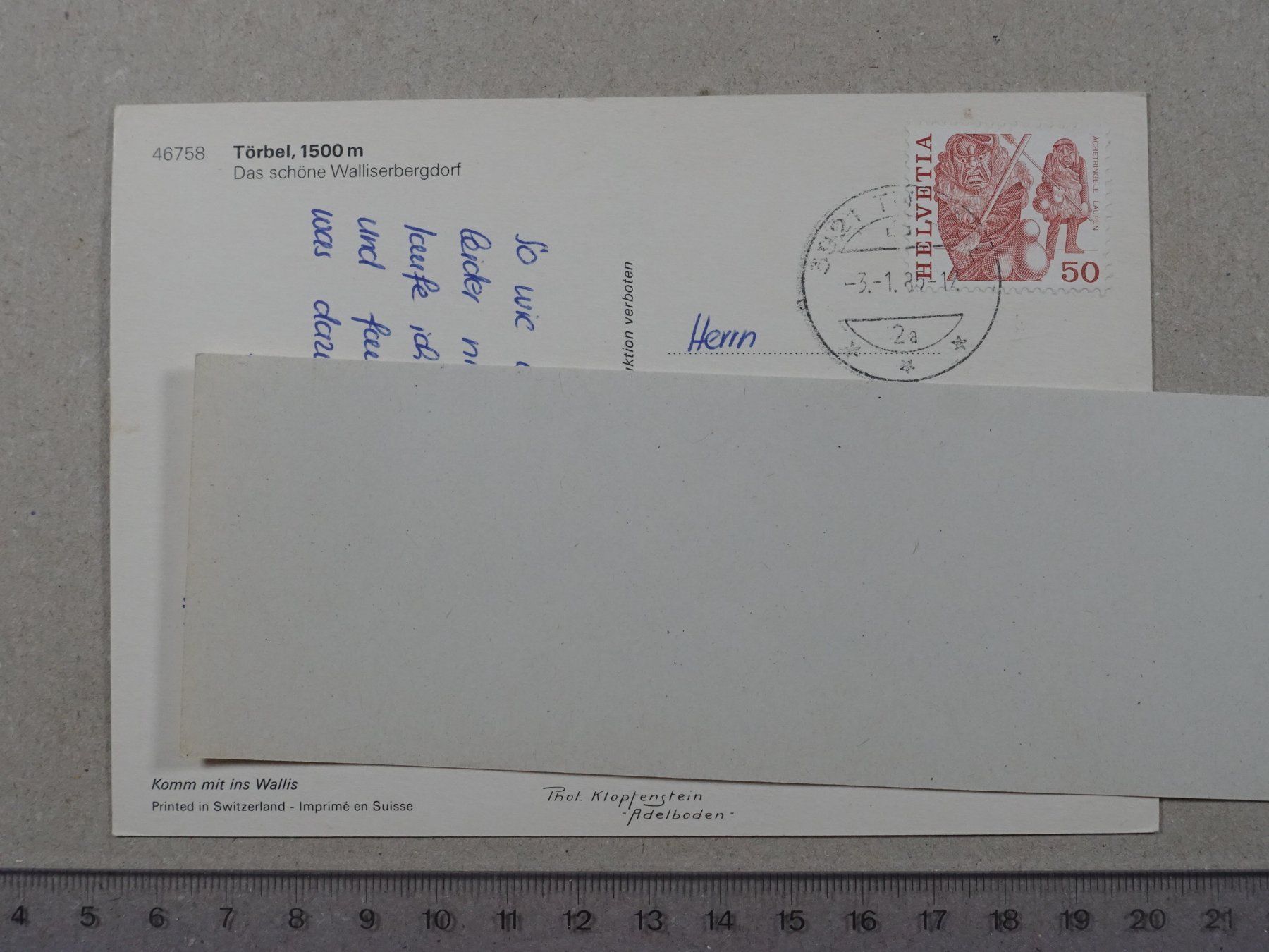 Cartoline postali: Törbel, 1985 – Usato da Lenzburg venduto da fh1 1