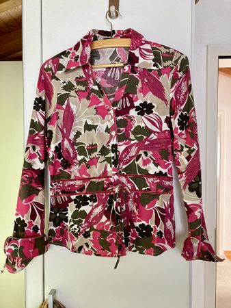 Vero Moda Bluse Shirt Damen S pink weiss schwarz