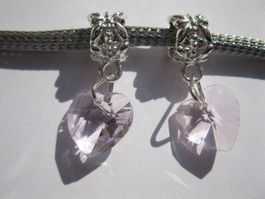 Anhänger, Dangle versilbert Kristallherz rosa