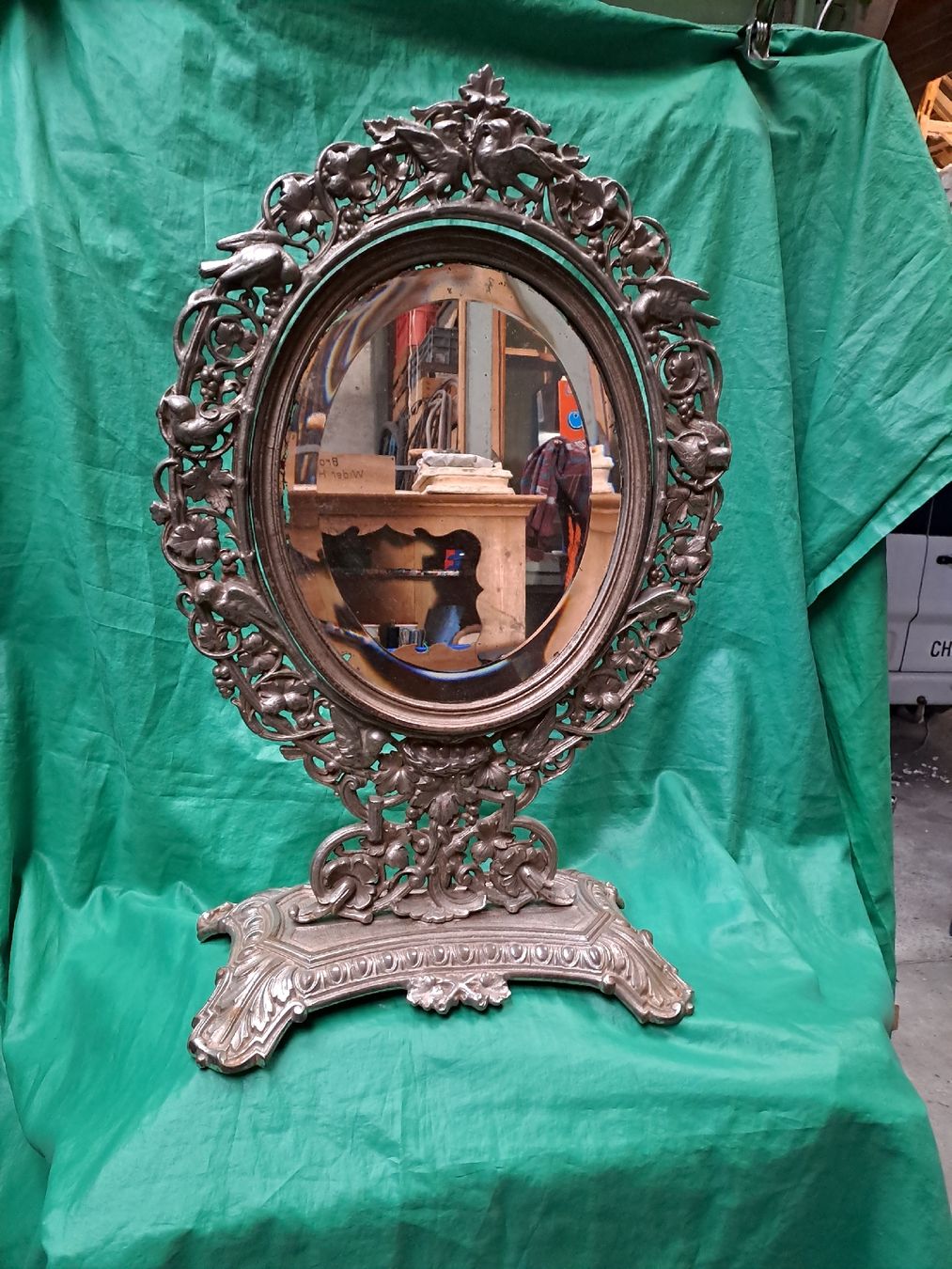 Specchi:   Miroir Psyché  fonte de fer chromé – Usato da Fribourg venduto da Cariko 1