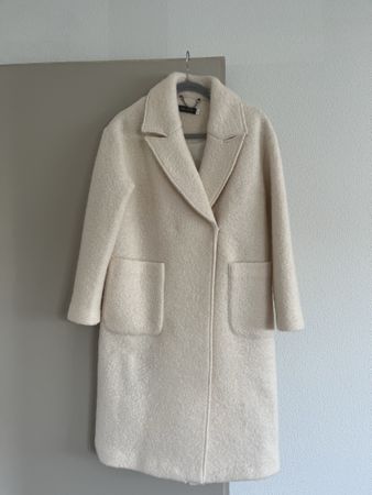Mint Velvet Coat Cream Wool Blend Size S