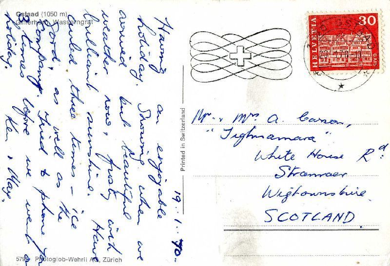Cartoline postali: Gstaad - Winter + 1970 – Usato da Emmenbrücke venduto da teestube 1
