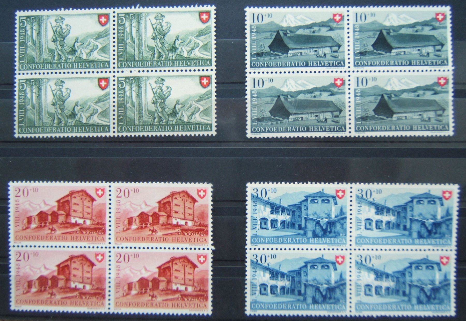 Tutti i francobolli: PRO PATRIA 4ER-BLOCK SERIE 1948 PF – Nuovo (secondo la descrizione) da Brunnen venduto da Nonne04