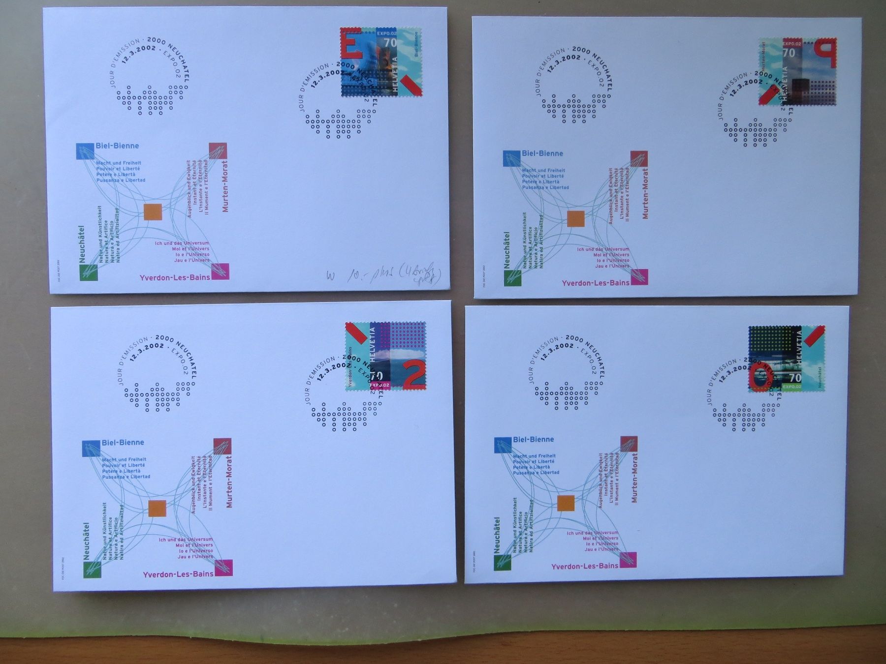 Tutti i francobolli: 4x Brief FDC Sondermarken Expo 2002 – Nuovo (secondo la descrizione) da Basel venduto da 8013