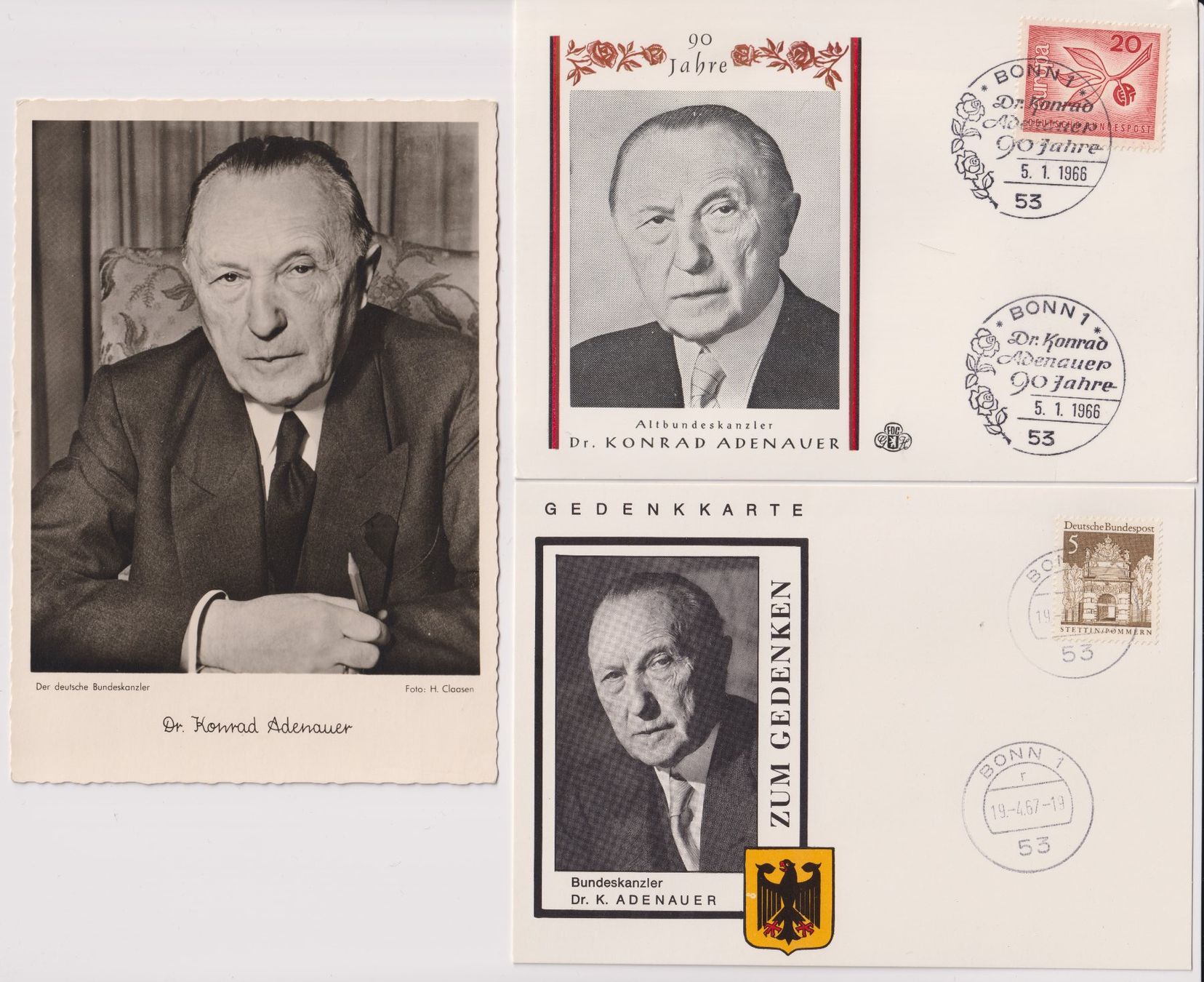 Tutti i francobolli: BRD, 7 Belege K.Adenauer und Elizabeth II – Usato da Bellach venduto da qsearch 1