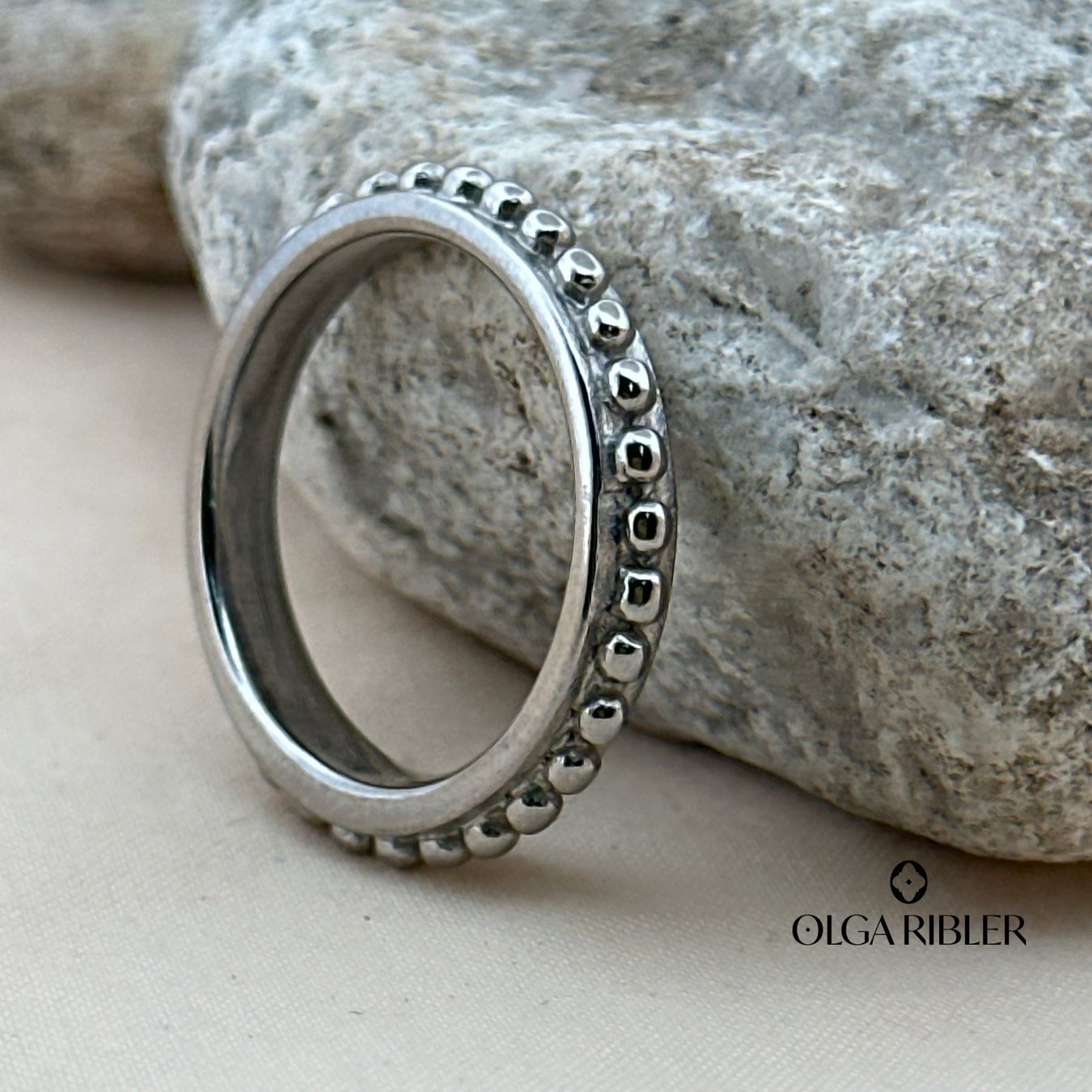 Olga Ribler Anelli: Edelstahl 4 mm  Ring genoppt,  Ringgrösse 56 – Nuovo (secondo la descrizione) da Luzern venduto da Schmuckoutlet 6