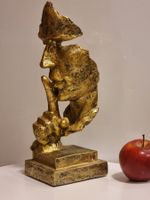 Schweigen ist Gold Skulptur Gesicht Gold Kunstharz 26 cm