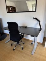 Electric Standing Desk with Monitor Arm black